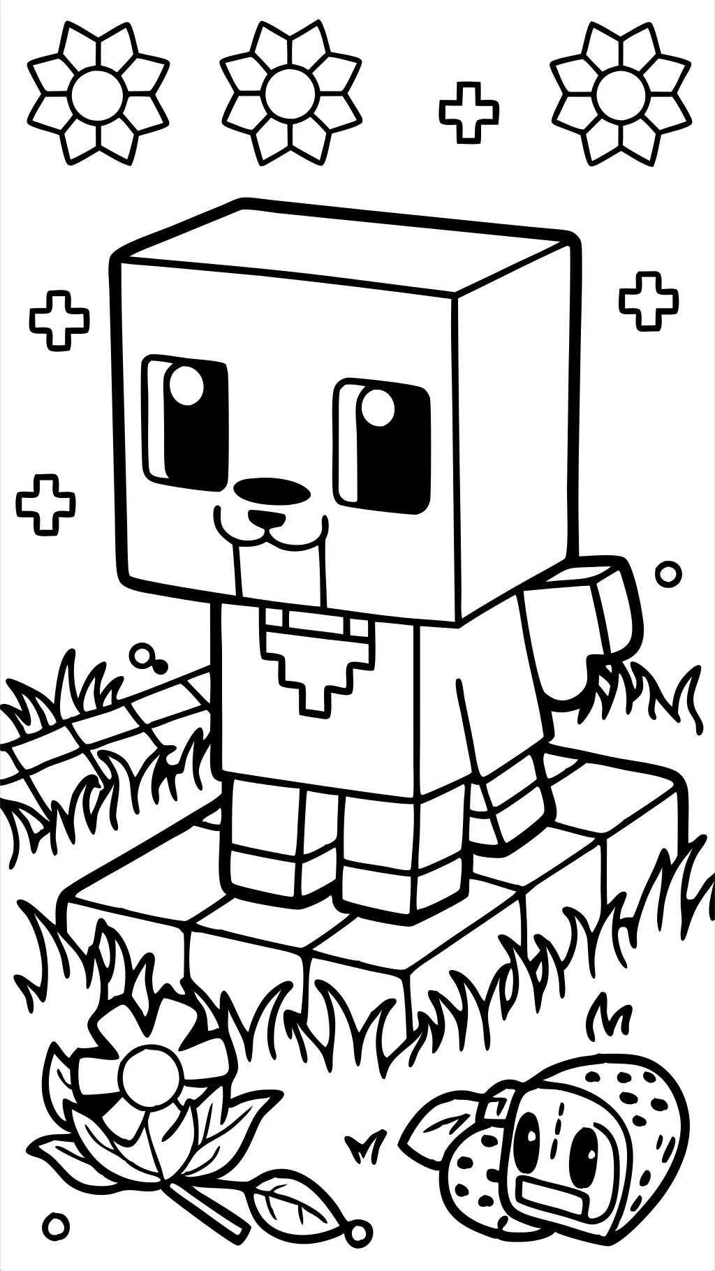 Página para colorear de Minecraft Puppy